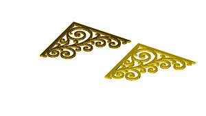 3D Ornate Filigree Corner Pendant Art model