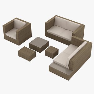 garden furniture set 001 3D
