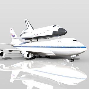 3d shuttle carrier aircraft boeing 747 model