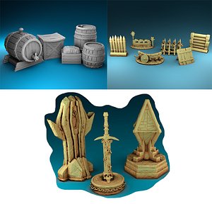 Stylized decor of Middle Ages Set Part 4