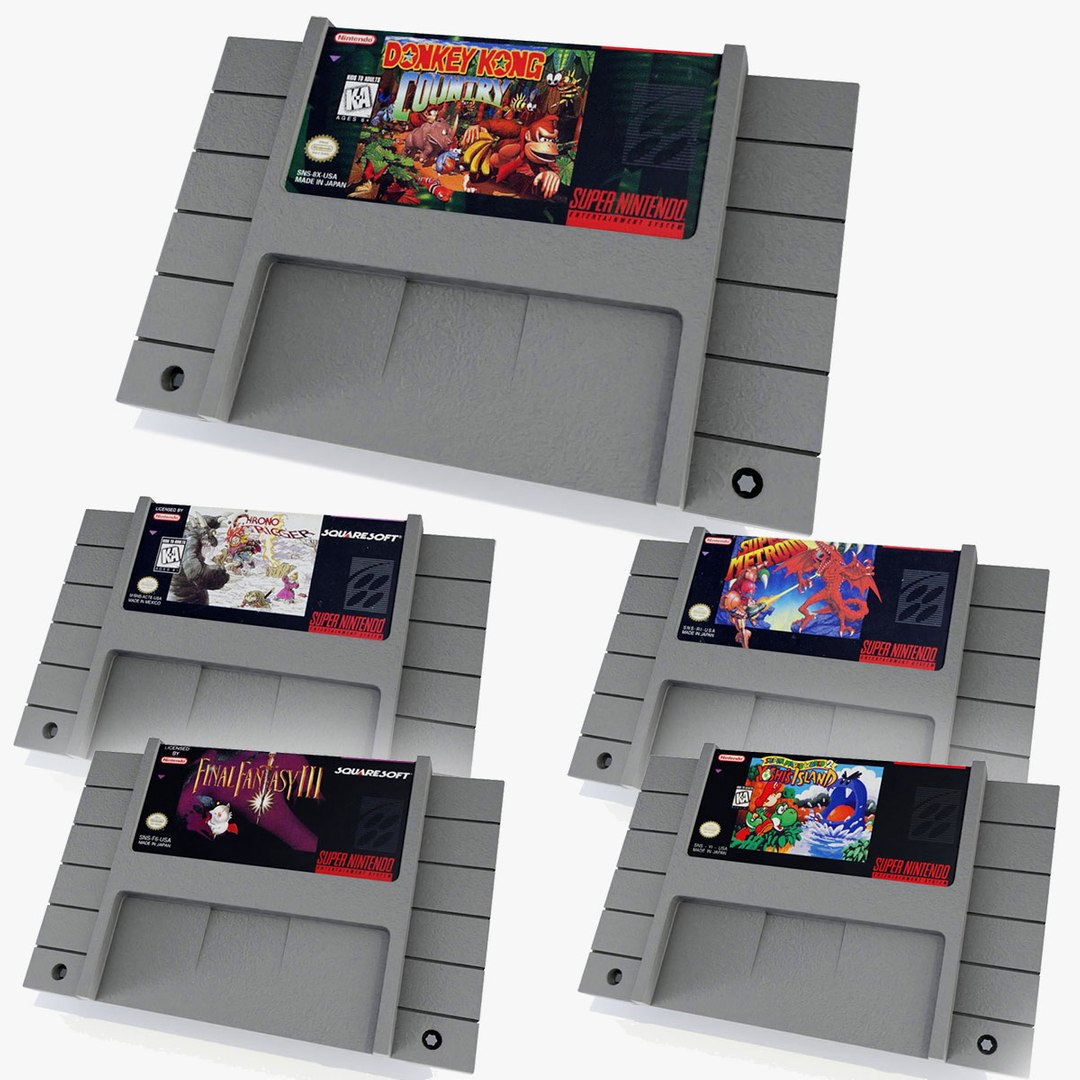 3D Model Super Nintendo Entertainment System SNES Game Pak - TurboSquid ...
