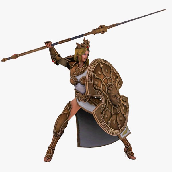 Athena queen girl woman female warrior 3D model