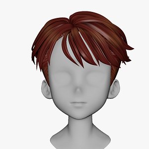 Anime hair style 48 for boy 3D
