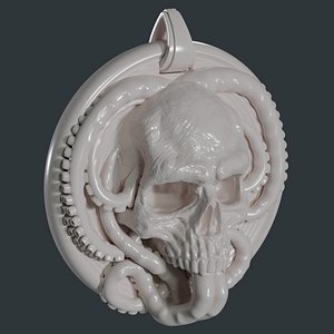 Skull and Tentacles Amulet 3D model