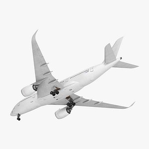 3D airbus a350-800 generic rigged model