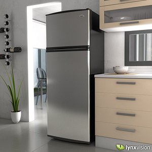 freezer refrigerator whirlpool 3d model