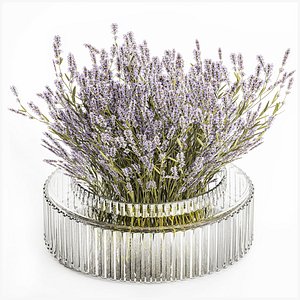 Small Bouquet Of Wild Flowers Lavender In A Vase 607 3D
