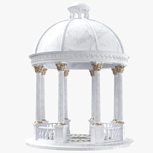 3D White Marble Gazebo model