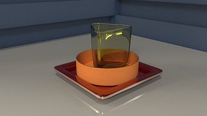 plate cup bowl 3D model
