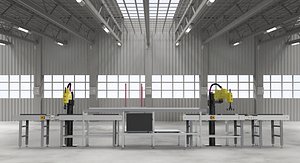 Automatically put bread production line 3D