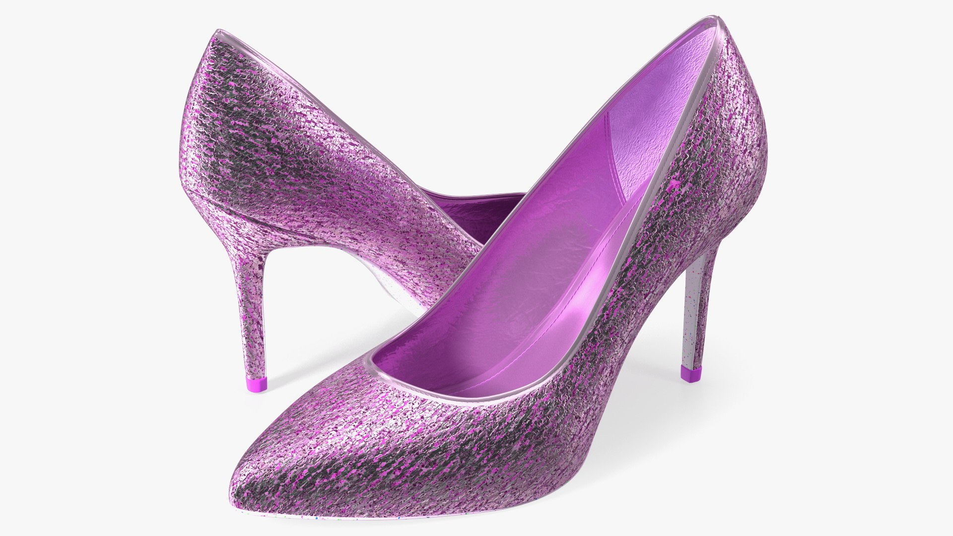Purple Sparkly Pumps 3D model preview