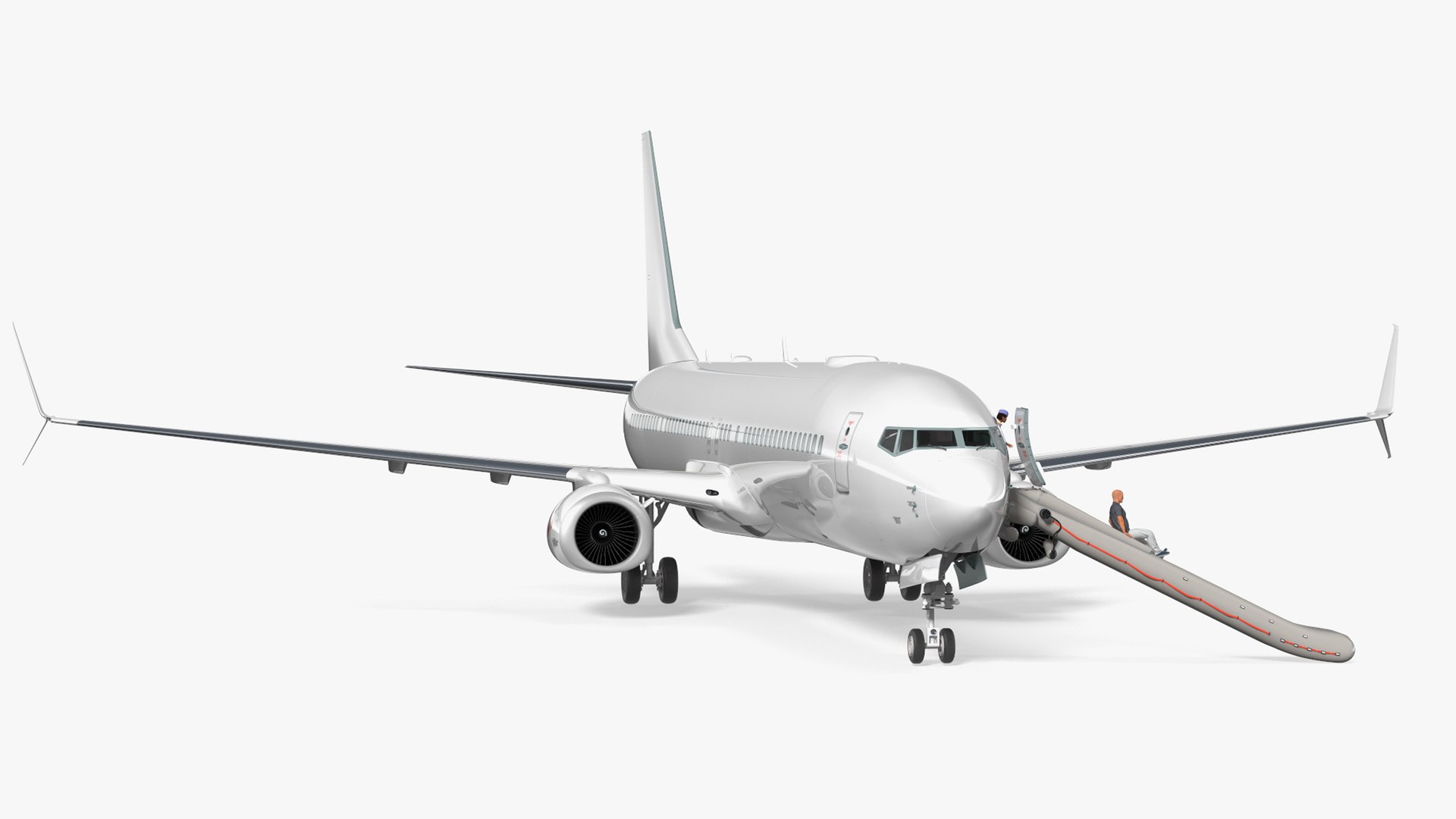 Airplane Evacuating People Rigged for Maya 3D model preview