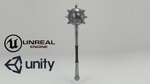 3D slavic iron mace weapon