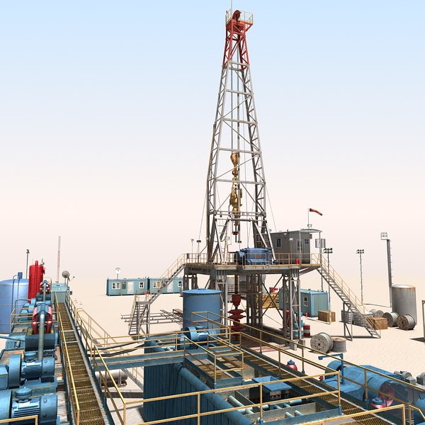 3d land rig scene