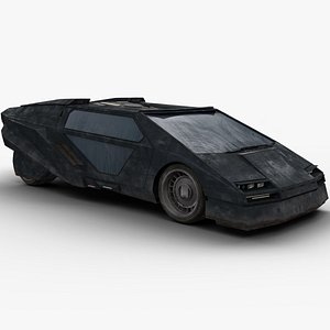 Retro Future Cyberpunk Car