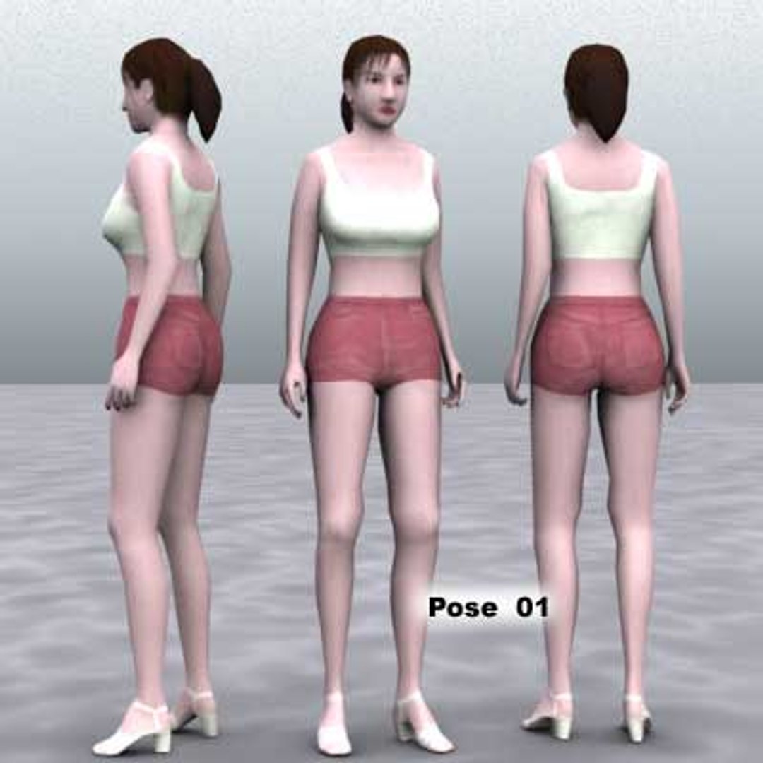 3d Human Female Girl Model