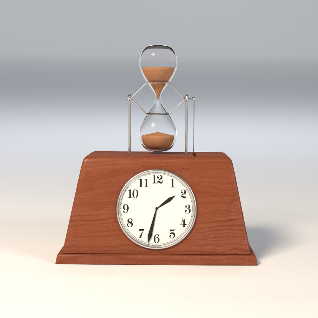 Mechanical clock hourglass 3D model - TurboSquid 1431698