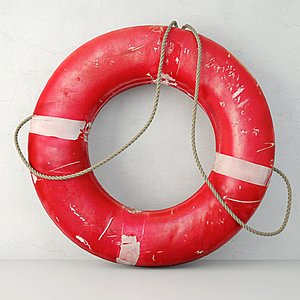 coastal red life preserver 3D