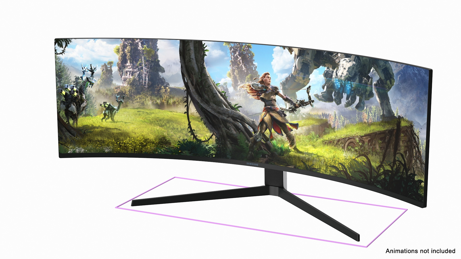 Samsung Odyssey G9 Ultrawide Gaming Monitor ON Rigged 3D Model 