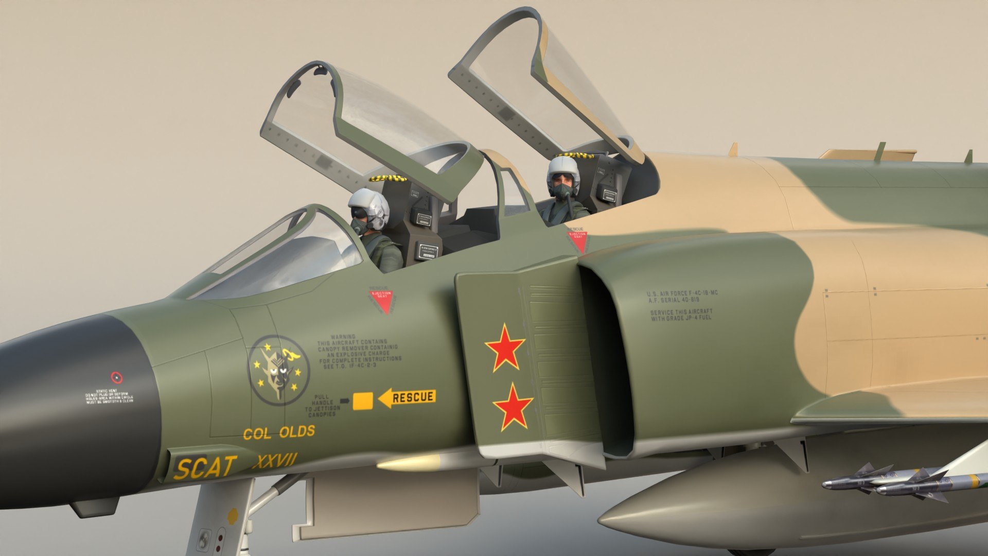 Phantom II F4 USAF SC 3D Model - TurboSquid 2324166