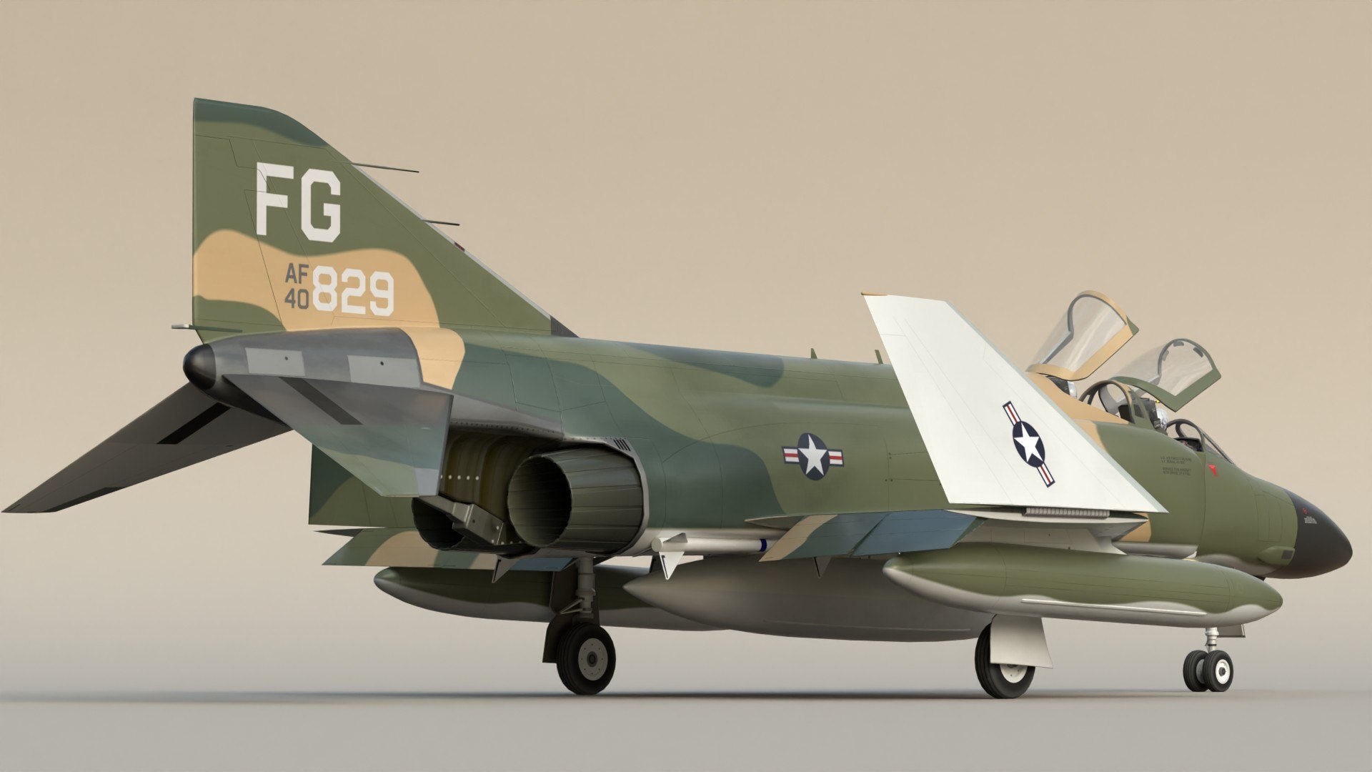 Phantom II F4 USAF SC 3D Model - TurboSquid 2324166