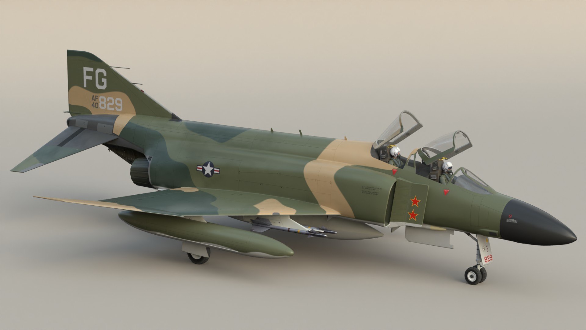 Phantom II F4 USAF SC 3D Model - TurboSquid 2324166