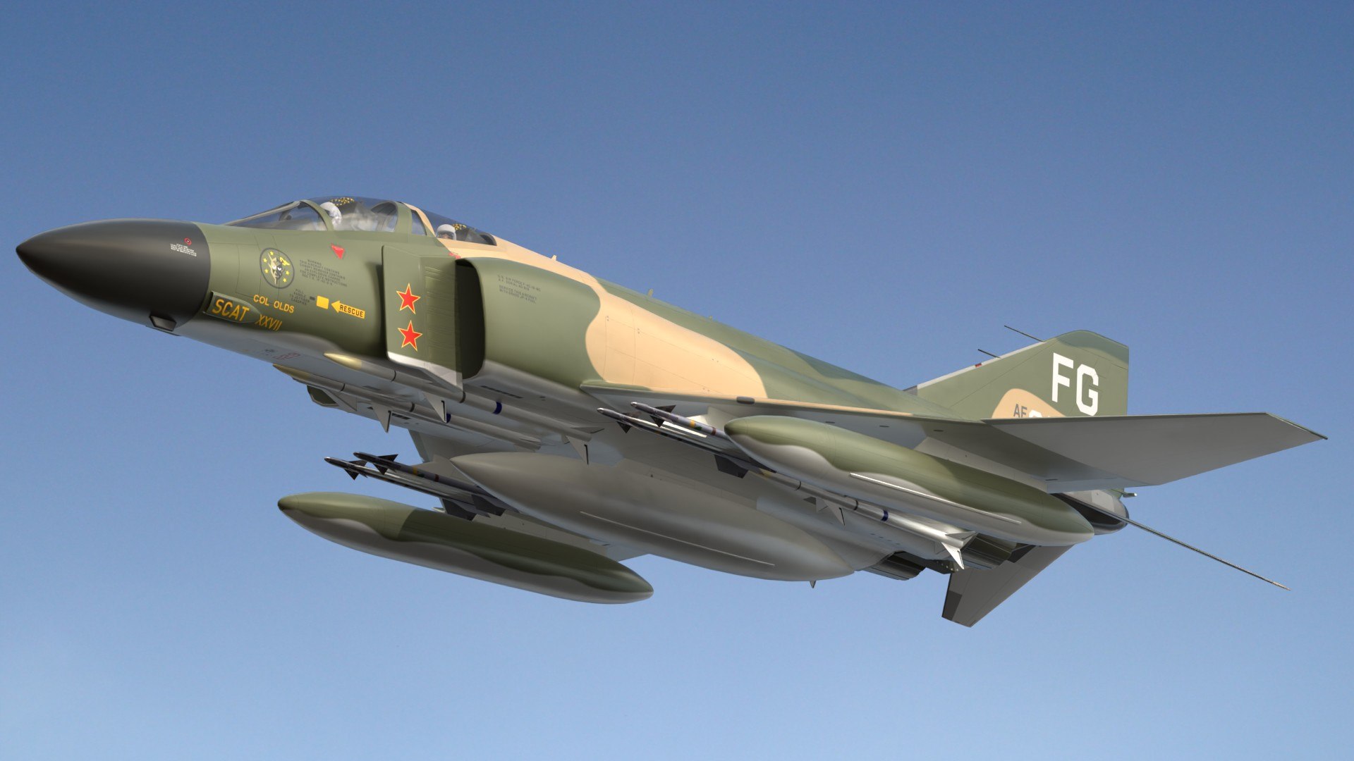 Phantom II F4 USAF SC 3D Model - TurboSquid 2324166