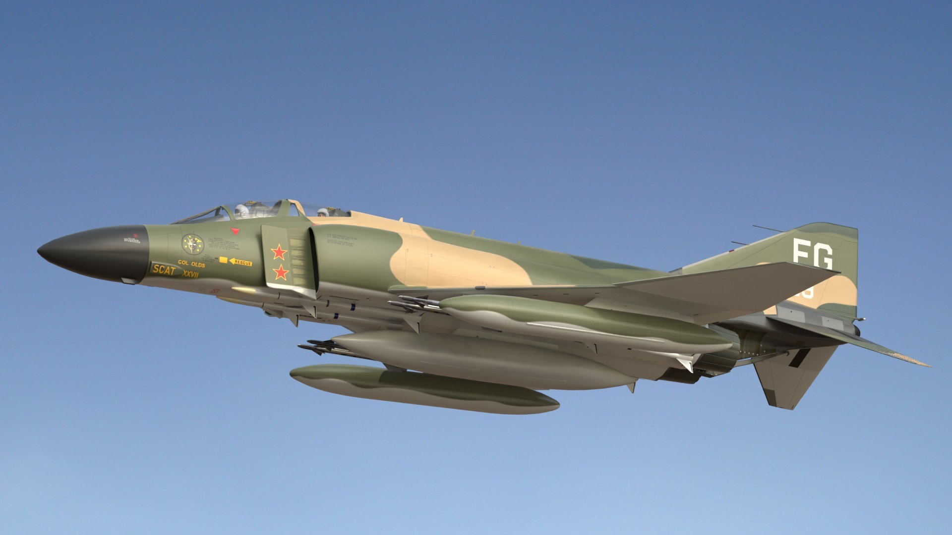 Phantom II F4 USAF SC 3D Model - TurboSquid 2324166