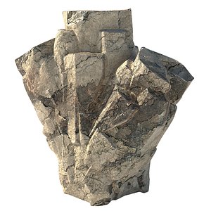 3D model cracked soil rock