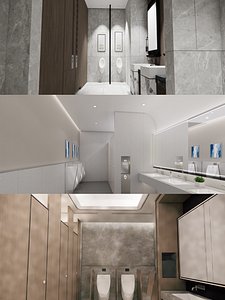 Public Bathroom Interior Scene -B4