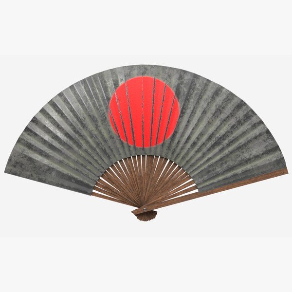 antique japanese war fan 3D