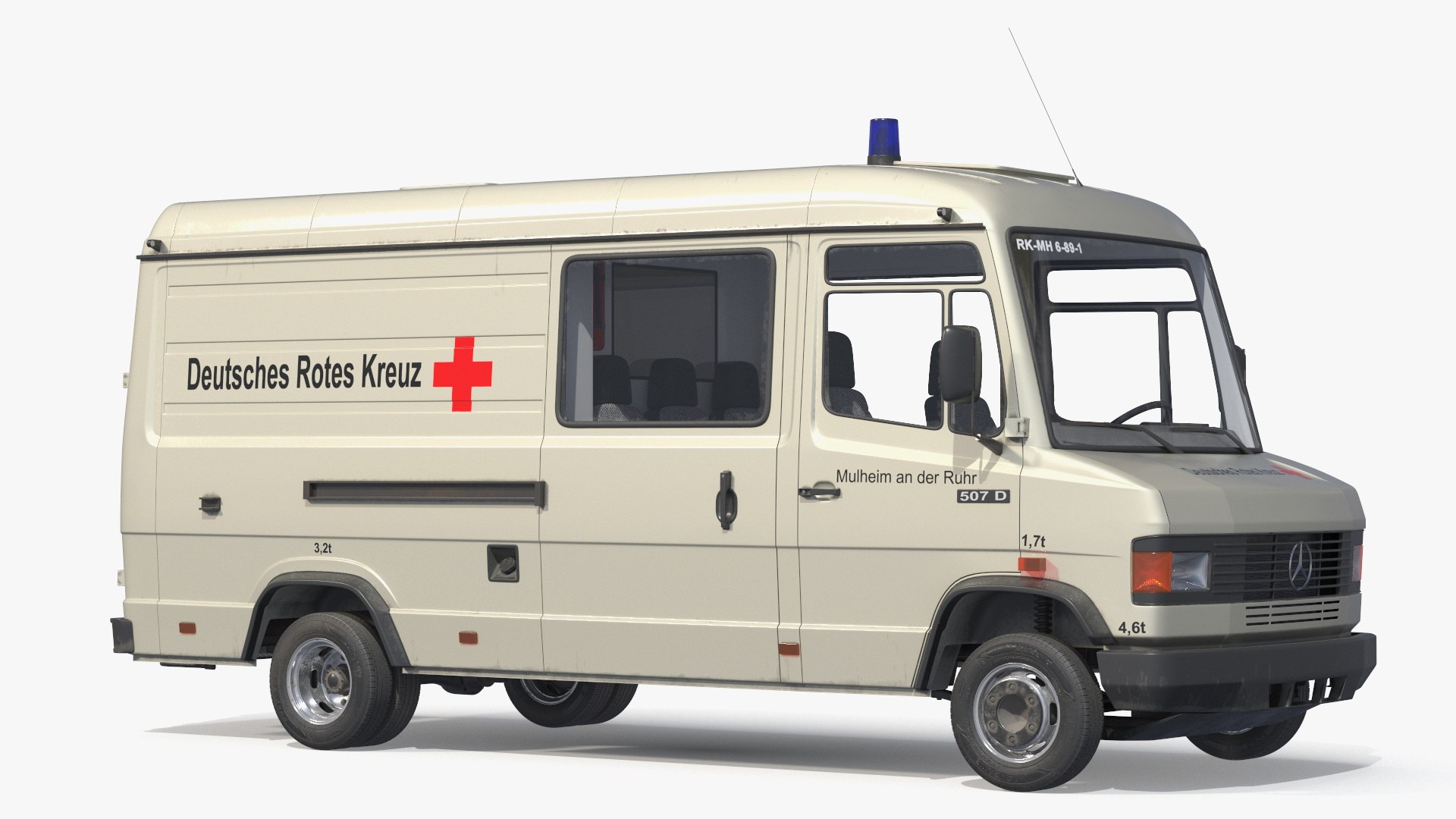 Mercedes Benz T2 507D Ambulance Van Beige 3D model preview