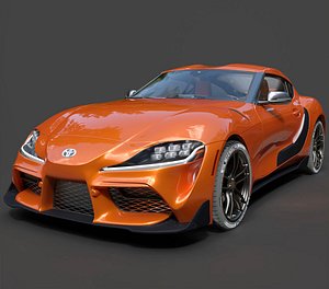 3D Toyota GR Supra A90 Sport Sports Car - Hyper-Detailed 3D Vehicle Asset model