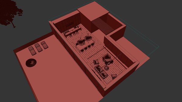 キッチン付きの豪華なリビングルームのインテリア3Dモデル - TurboSquid 1715061