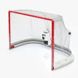 Hockey Goal with puck hitting net animation 3D model