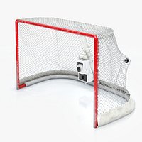 Hockey Goal with Puck Hitting Net Animation