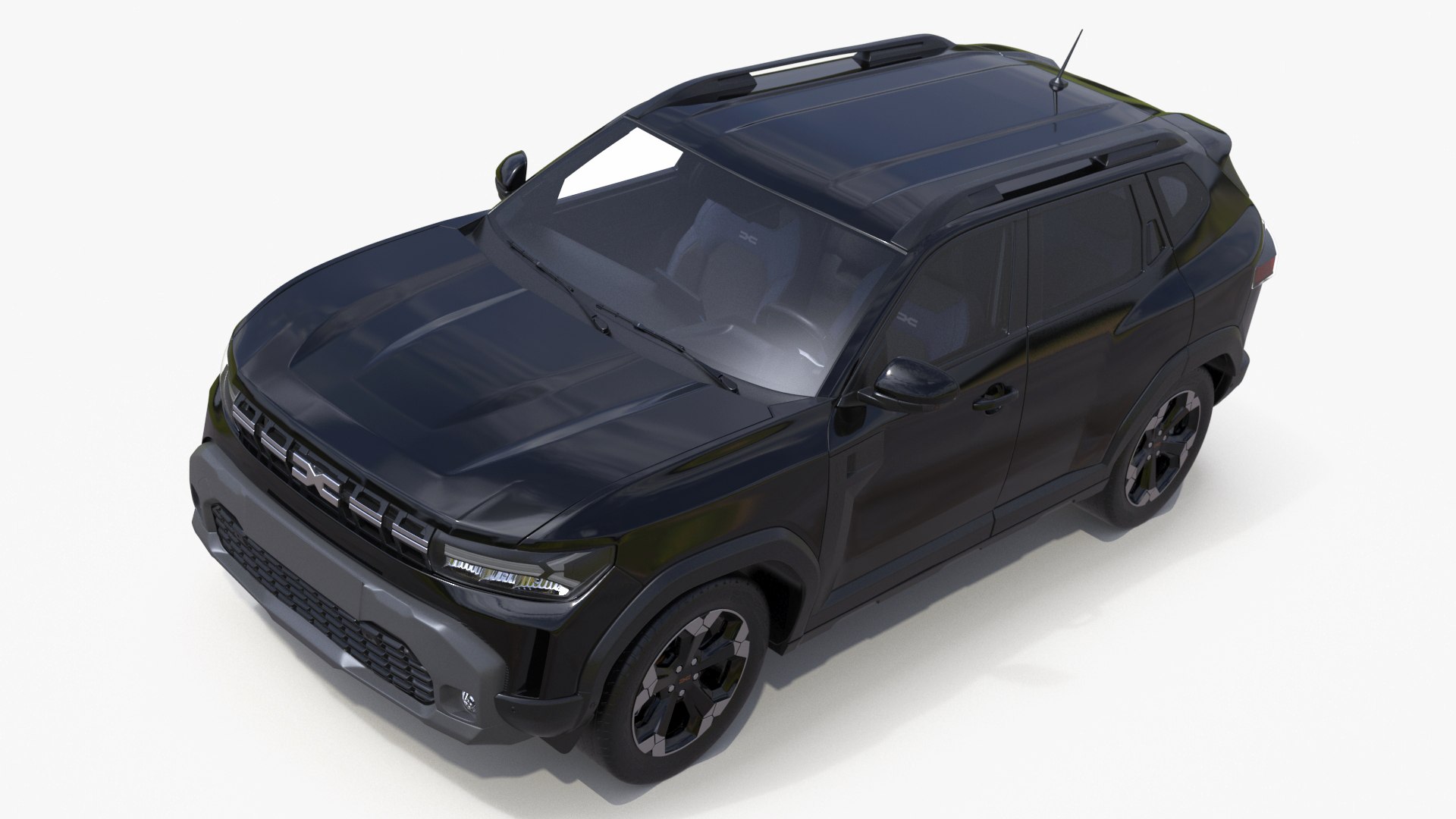 Dacia Duster 2024 Crossover Simplified Black 3D model preview