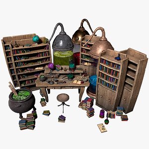 Medieval Laboratory Furniture Set