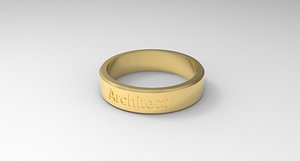 Architect Ring Gold 3D model