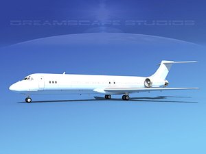 md-87 md-80s jet 3d max