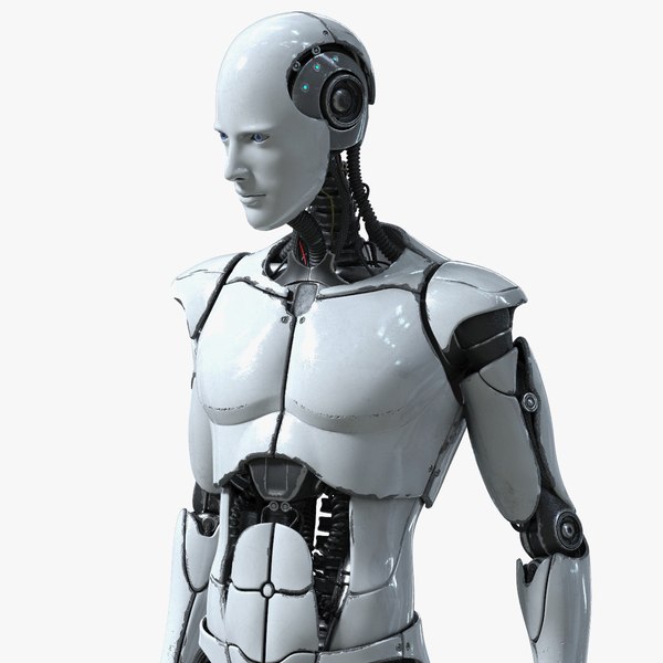 male cyborg elettron character model