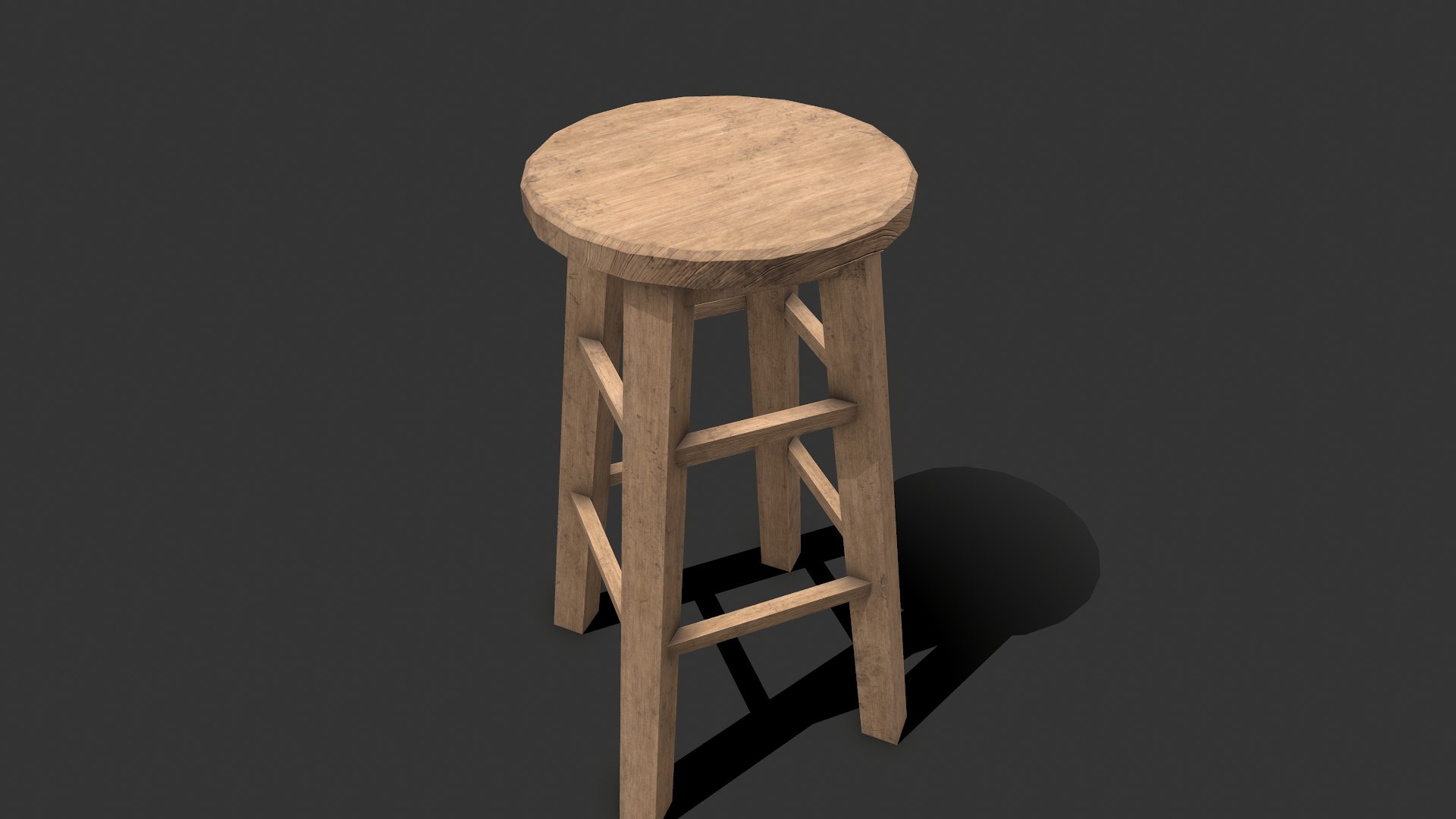 Free 3D Wooden Stool Low-poly Model - TurboSquid 1806860