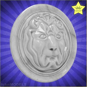 3d model lion basrelief