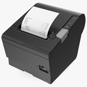Compact POS Thermal Receipt Printer Black