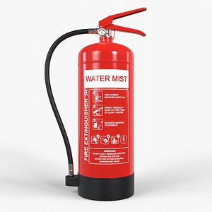 Water Mist Fire Extinguisher 3D model