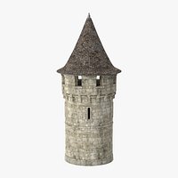 Round Turret with roof 03