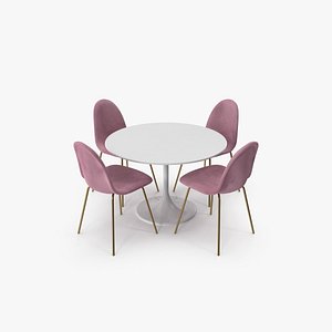 Round Dining Table Set 3D model