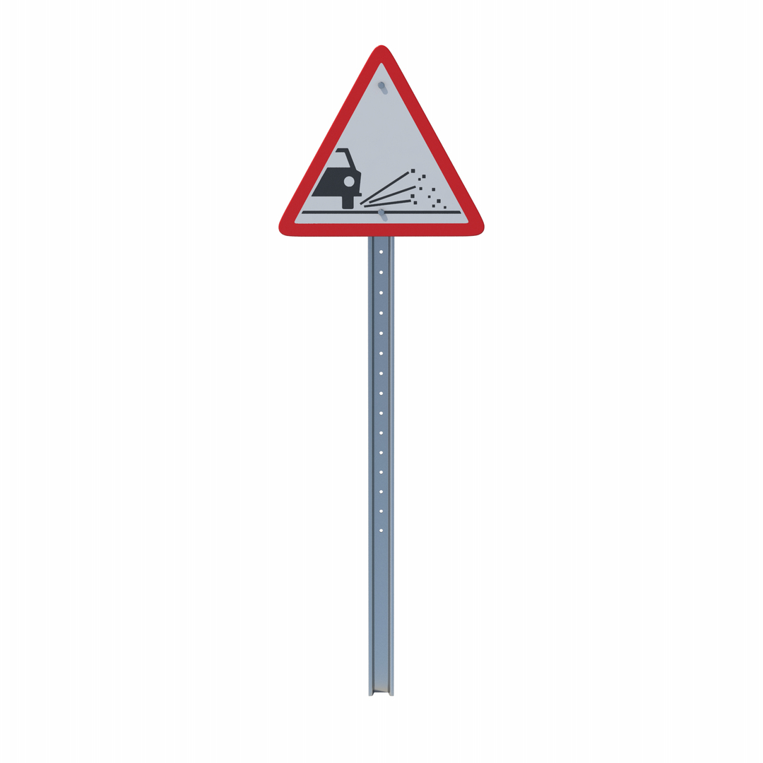 Loose Chippings Road Sign 3D Model - TurboSquid 2104572
