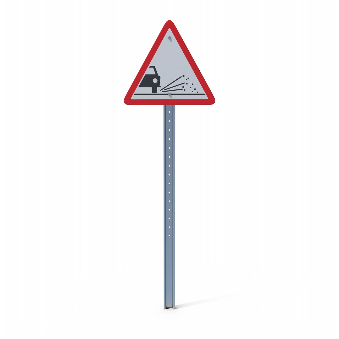 Loose Chippings Road Sign 3D Model - TurboSquid 2104572
