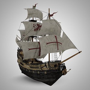 sailing galleon pirate 3d model